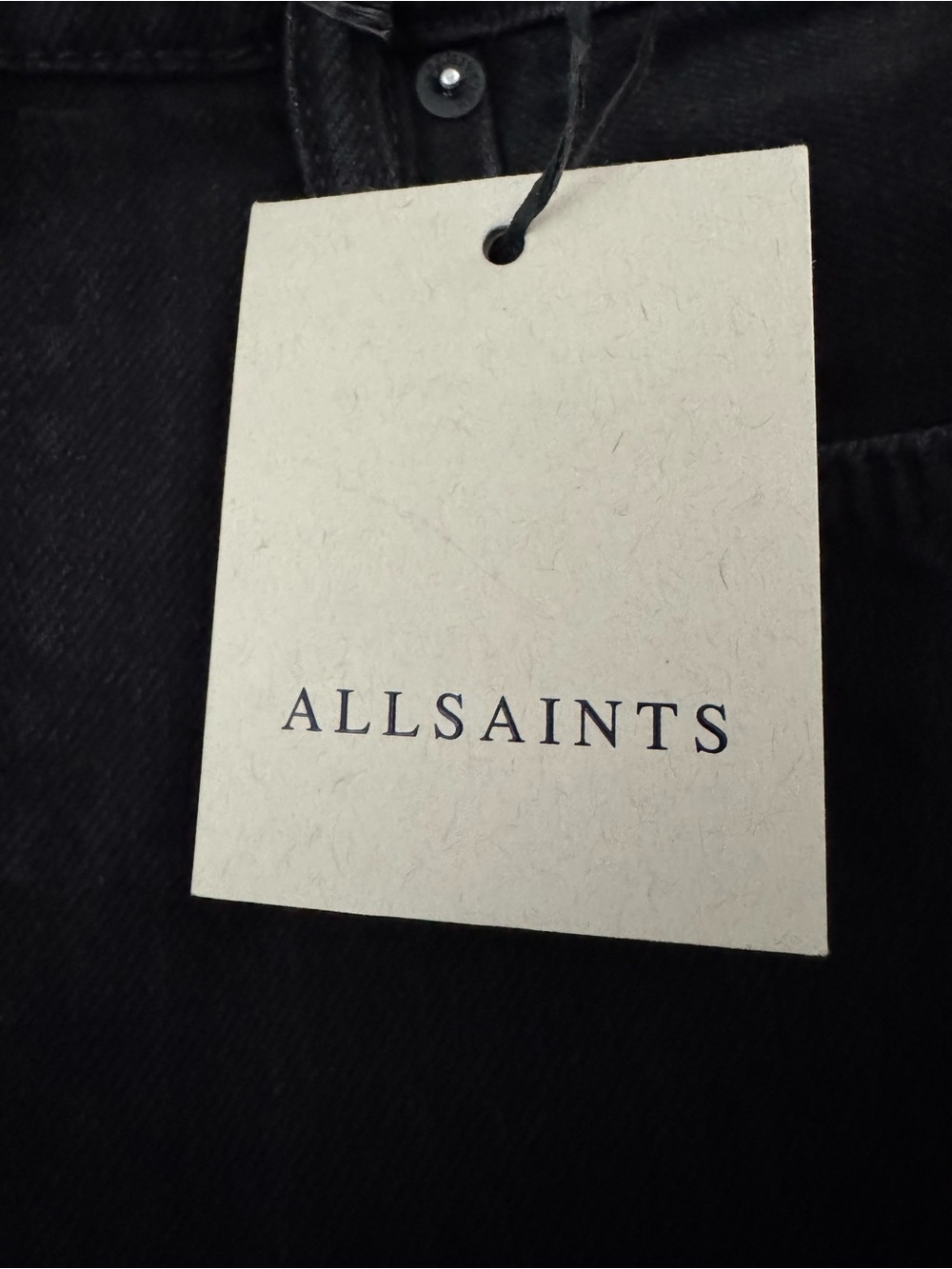 All Saints Black Women's Straight-Leg Raw Hem Jeans with Silver Stud Side Trim - Picture 5 of 6